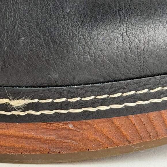 Frye Black Embroidered Clogs Size 10M | 2010s Vintage Chunky Heel Slip-On Mule - Picture 9 of 9